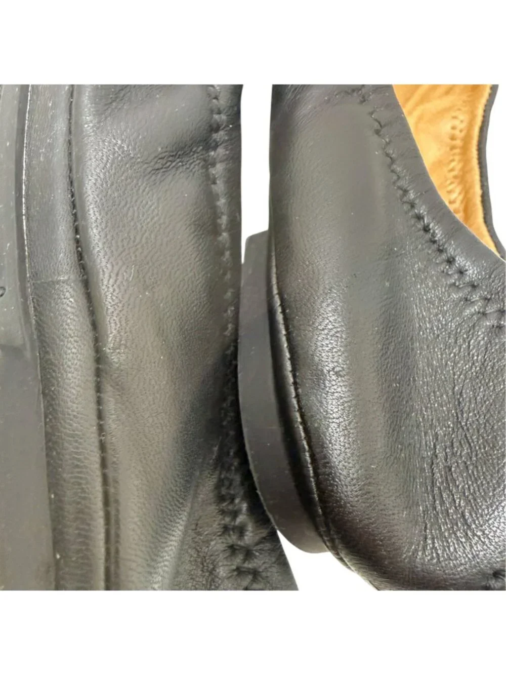 Lucky Brand Ballet Flats 7.5 Wide Black Leather Round Toe Womens Emmie Shoes